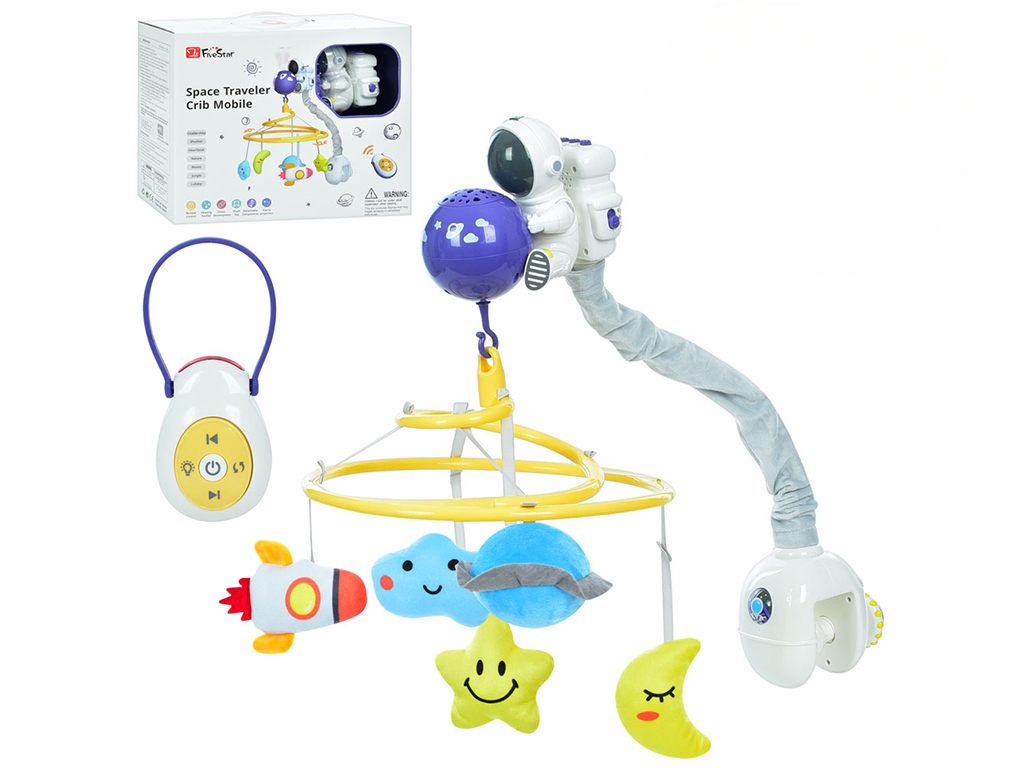 Мобиль-ночник музыкальный проектор 66002 карусель с пультом Космонавтик (2475753918)