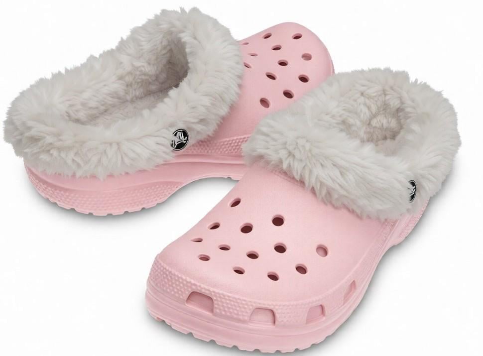 Крокси для дівчинки Crocs Mammoth Lined Clog Cotton Candy Pink р. 24/25 Рожевий (26150)