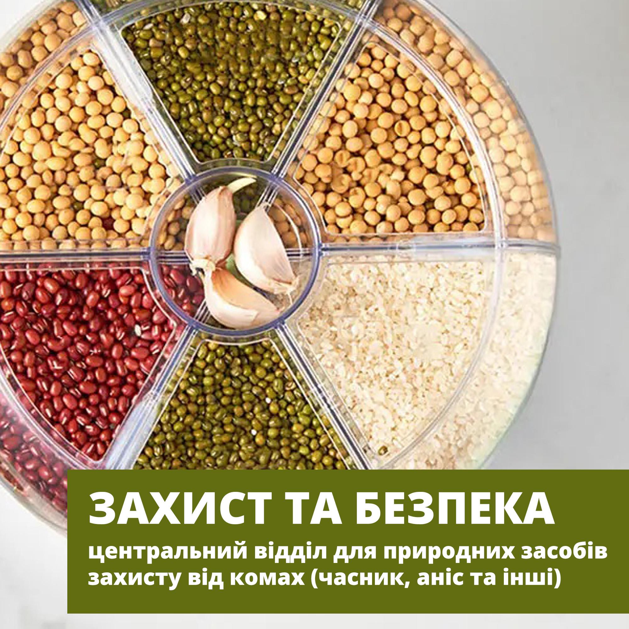 Диспенсер для сипучих продуктів обертовий на 6 відділень Білий - фото 6