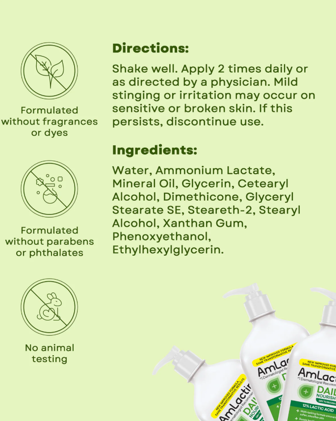 Лосьон ежедневный питательный Amlactin Daily 12% Lactic Acid Moisturizing Lotion - фото 2