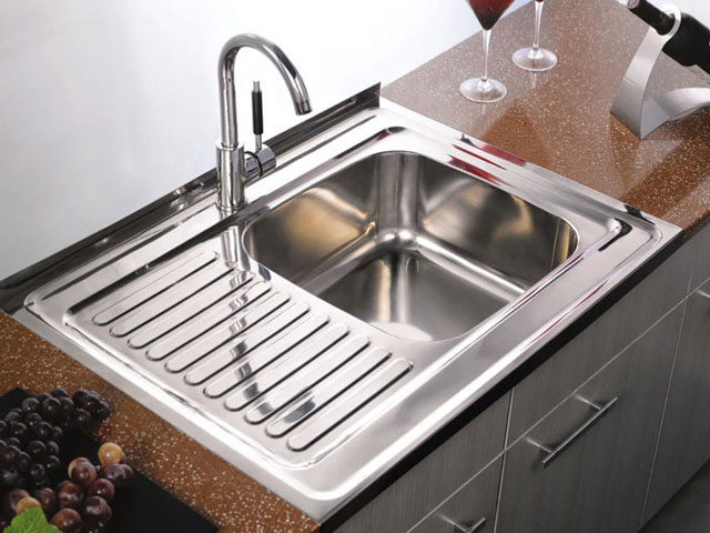 Мойка кухонная Aqua-World MILANO 800х600 мм нержавейка декор 0,8 мм правая