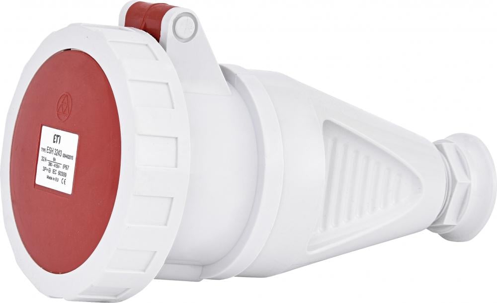 Силовая розетка ETI ESH-3243 3P+PE 32А 400 В переносная IP67 Красный (4482010)