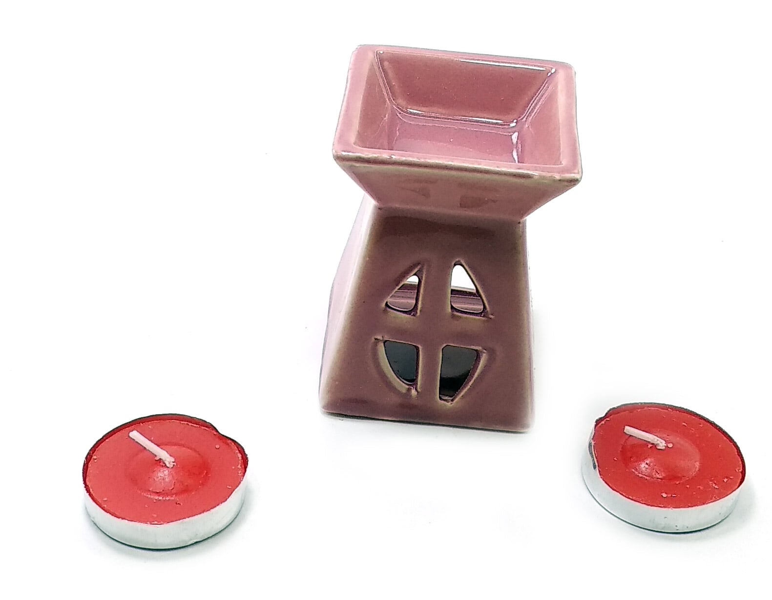 Аромалампа керамічна Yours подарунковий набір 12х8,5х7 см Бордовий