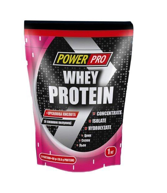 Протеин POWER PRO Whey Protein 1000 g 25 servings Клубника