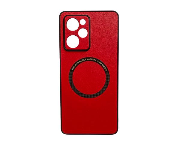 Кожаный чехол - накладка Leather Hybrid Case для Xiaomi Poco X5 Pro с металлической вставкой Красный Кожаный чехол - накладка Leather Hybrid Case для Xiaomi Poco X5 Pro с металлической вставкой Красный