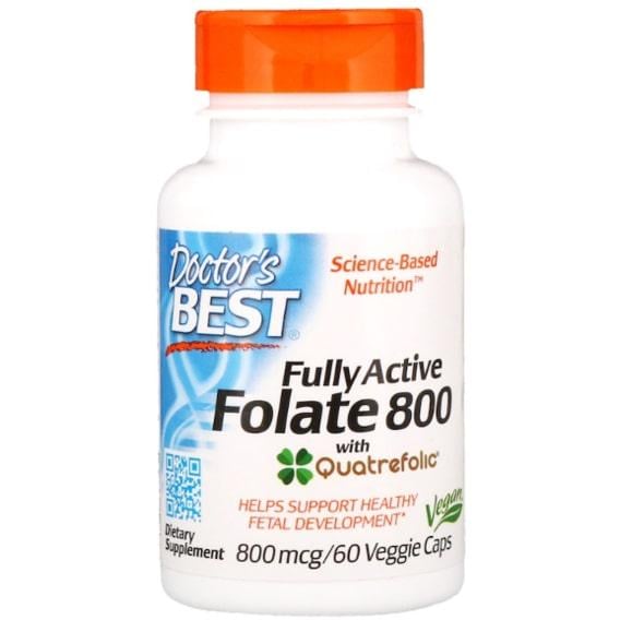 Кислота фолиевая Doctor's Best Fully Active Folate 800 мкг 60 капсул (DRB-00458)