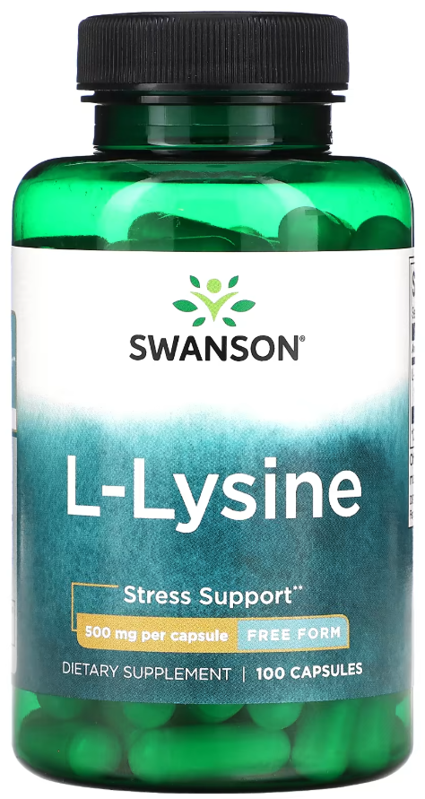 Амінокислота L-Лізин Swanson L-Lysine 500 мг 100 капсул