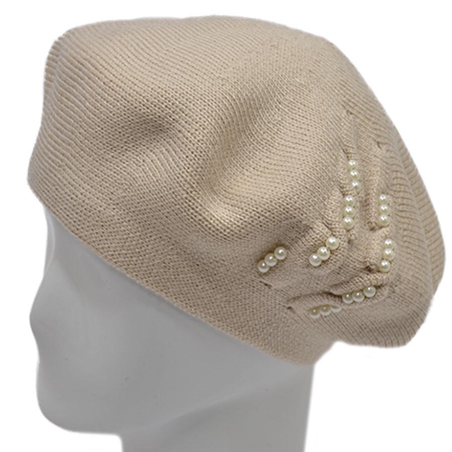 Берет женский Lirus Лейла двойной шерстяной р. 56-58 Лен (68633)