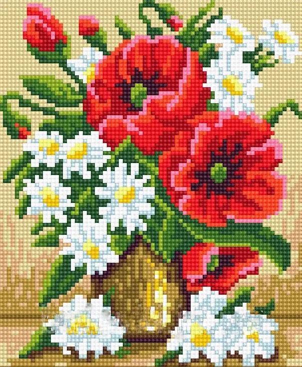 Алмазна вишивка Дивовижні польові маки викладка 5D 23x30 см (1840142387)