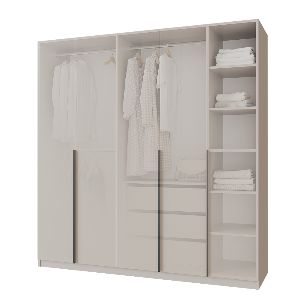 Шафа розпашна з тумбою Меблітренд Чиназес ЧиТ-2000 2000х500х2050 мм Кашемір (27286696) - фото 2 Шафа розпашна з тумбою Меблітренд Чиназес ЧиТ-2000 2000х500х2050 мм Кашемір (27286696) - фото 2