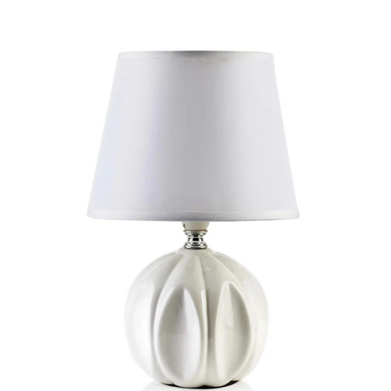 Лампа керамическая настольная Leti 28 см White (36074)
