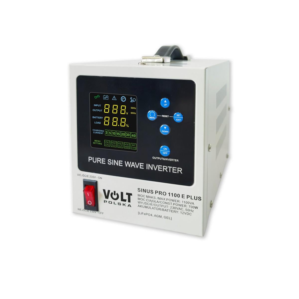 Инверторы зарядные Volt Polska Sinus PRO 1100 E PLUS 12/230V (3SPM11012M)