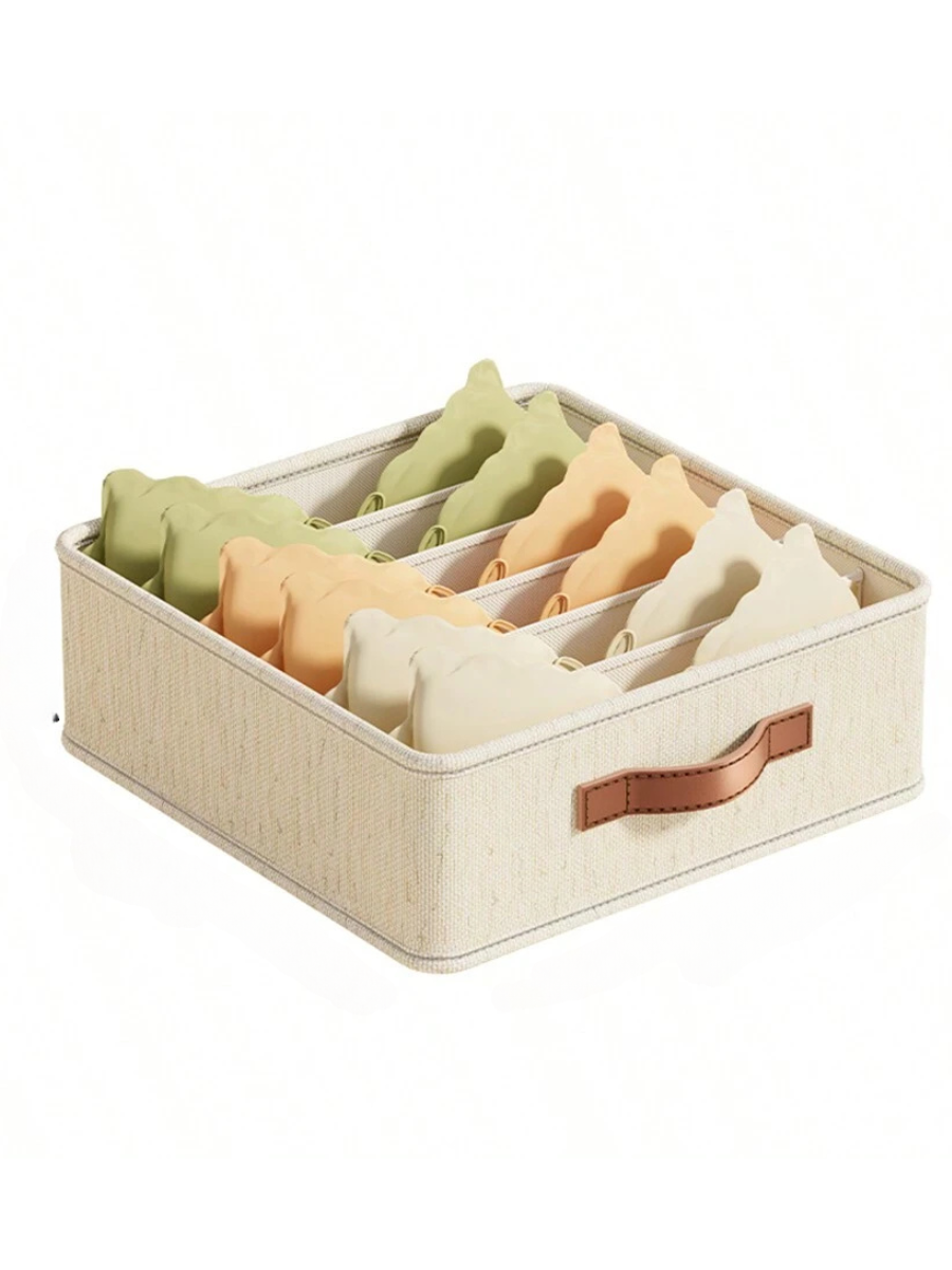 Органайзер тканевый для белья с секциями каркасный 7 отделений 32х32х11 см Бежевый (60094) Органайзер тканевый для белья с секциями каркасный 7 отделений 32х32х11 см Бежевый (60094)