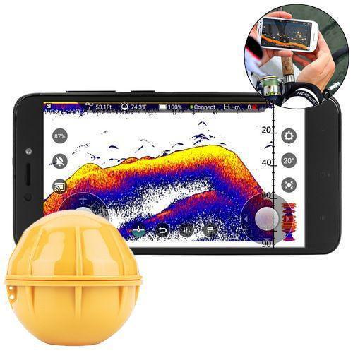 Эхолот для рыбалки Phiradar BT100 Bluetooth соединение к смартфону 1-о луч обзор 90° локация 40 м - фото 2