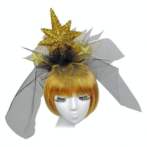 Капелюшок Super Star з фатою SETA Decor 18-1051BLK-GL