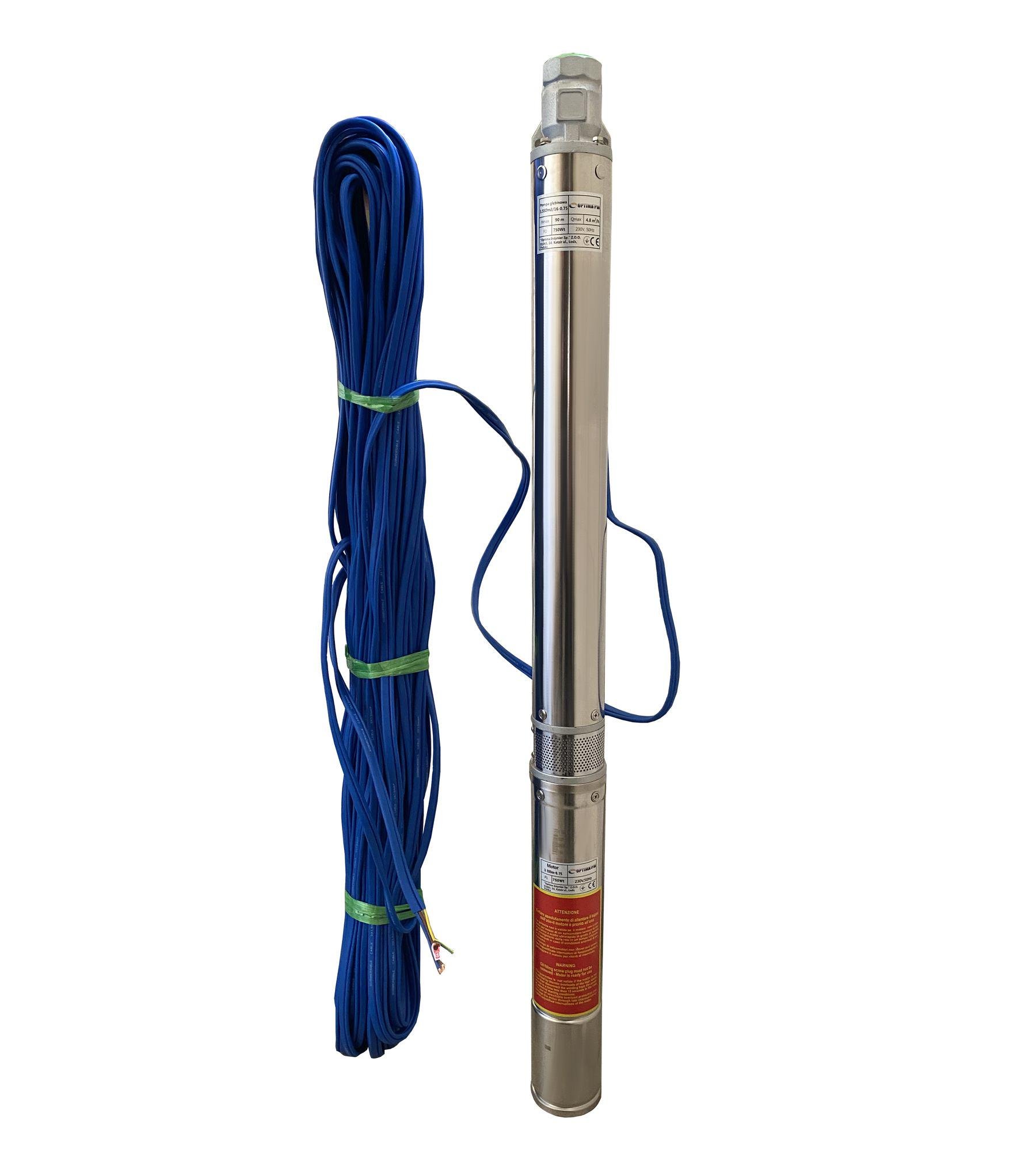 Насос скважинный OPTIMA PM 3,5 SDm 3/16 0,75 кВт 100 м