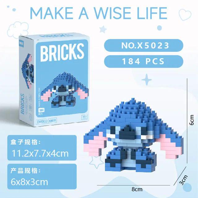 ゲームキャラクター brick ᐉ Конструктор фигурка BRICKS пиксели Стич 184 деталей (X5023
