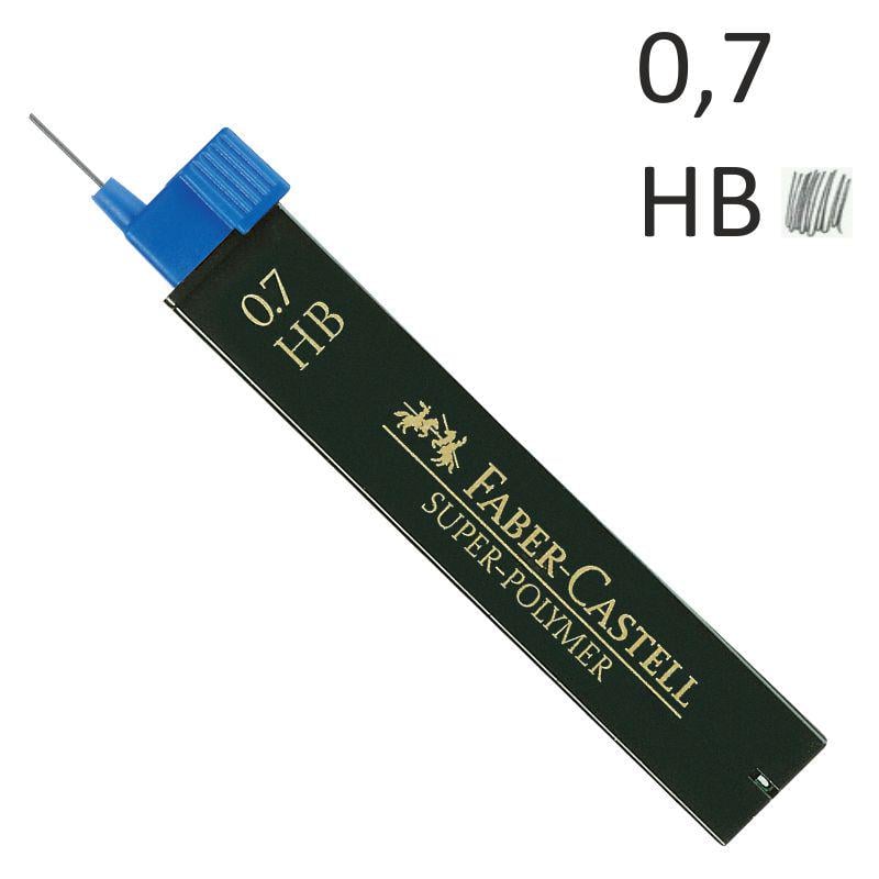 Грифелі для механічного олівця Faber-Castell SUPER-POLYMER, 0,7 мм. НB, (120700)