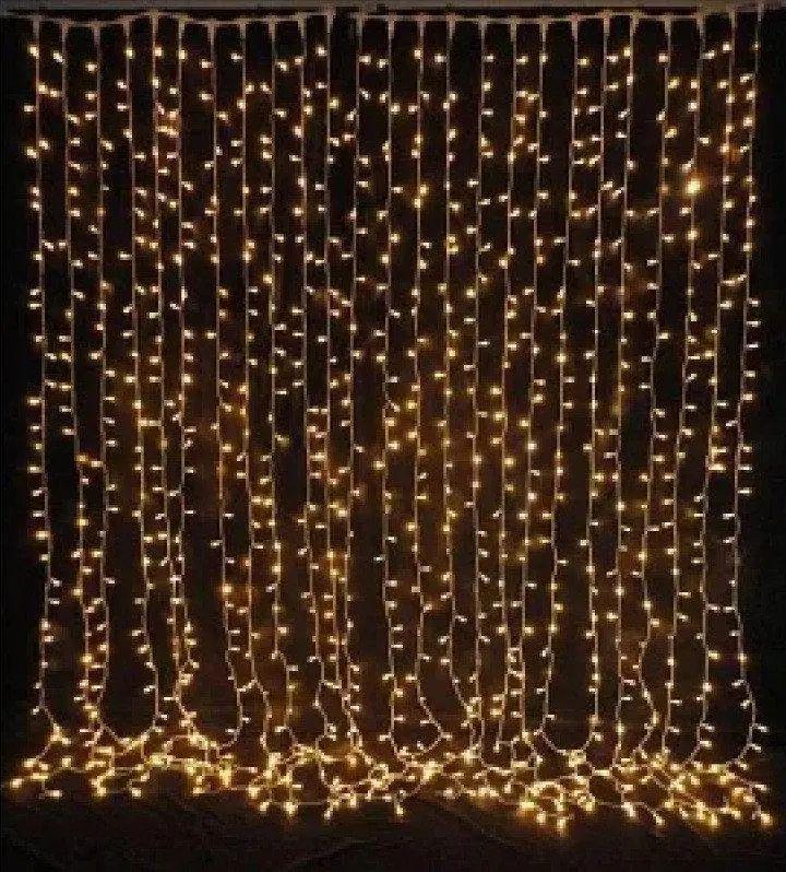 Гірлянда водоспад 320L 3х3 м 10 ниток по 32 лампочки від мережі з заглушкою з тепло-білим світінням (opt-20450) - фото 3