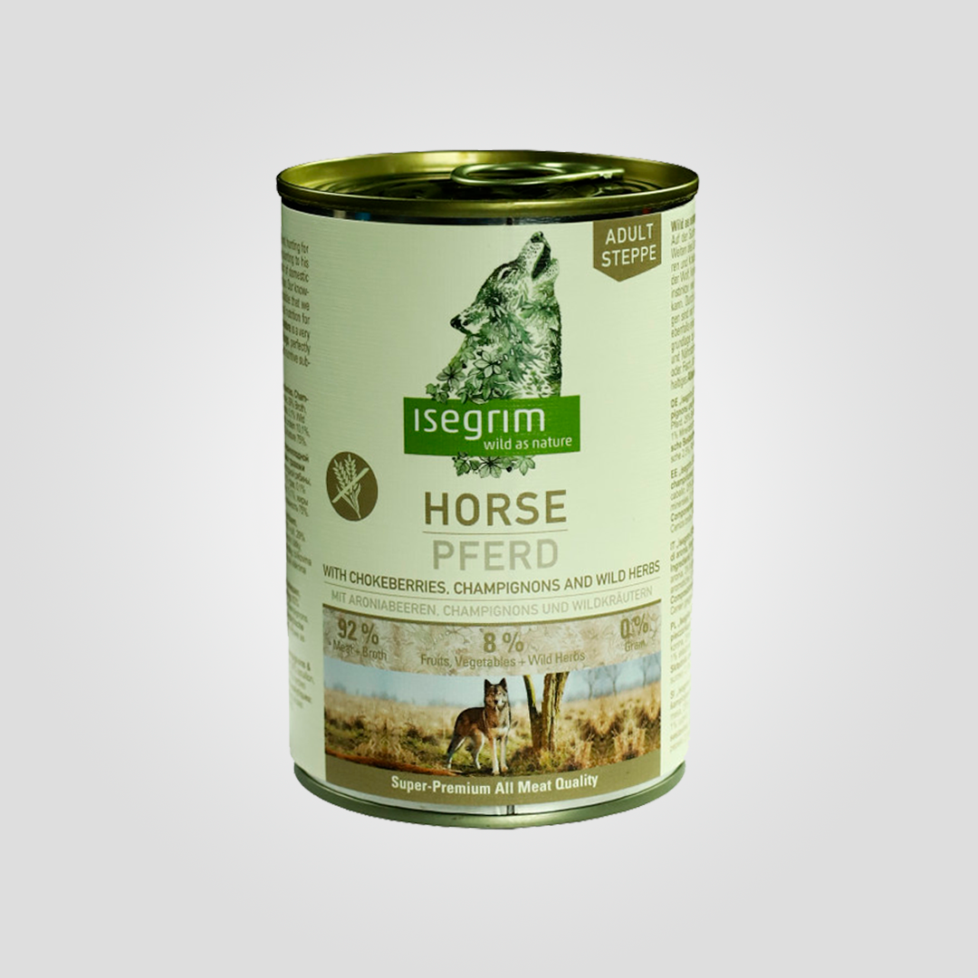 Корм консервированный для собак Isegrim Horse конина с рябиной 400 г (20502820)