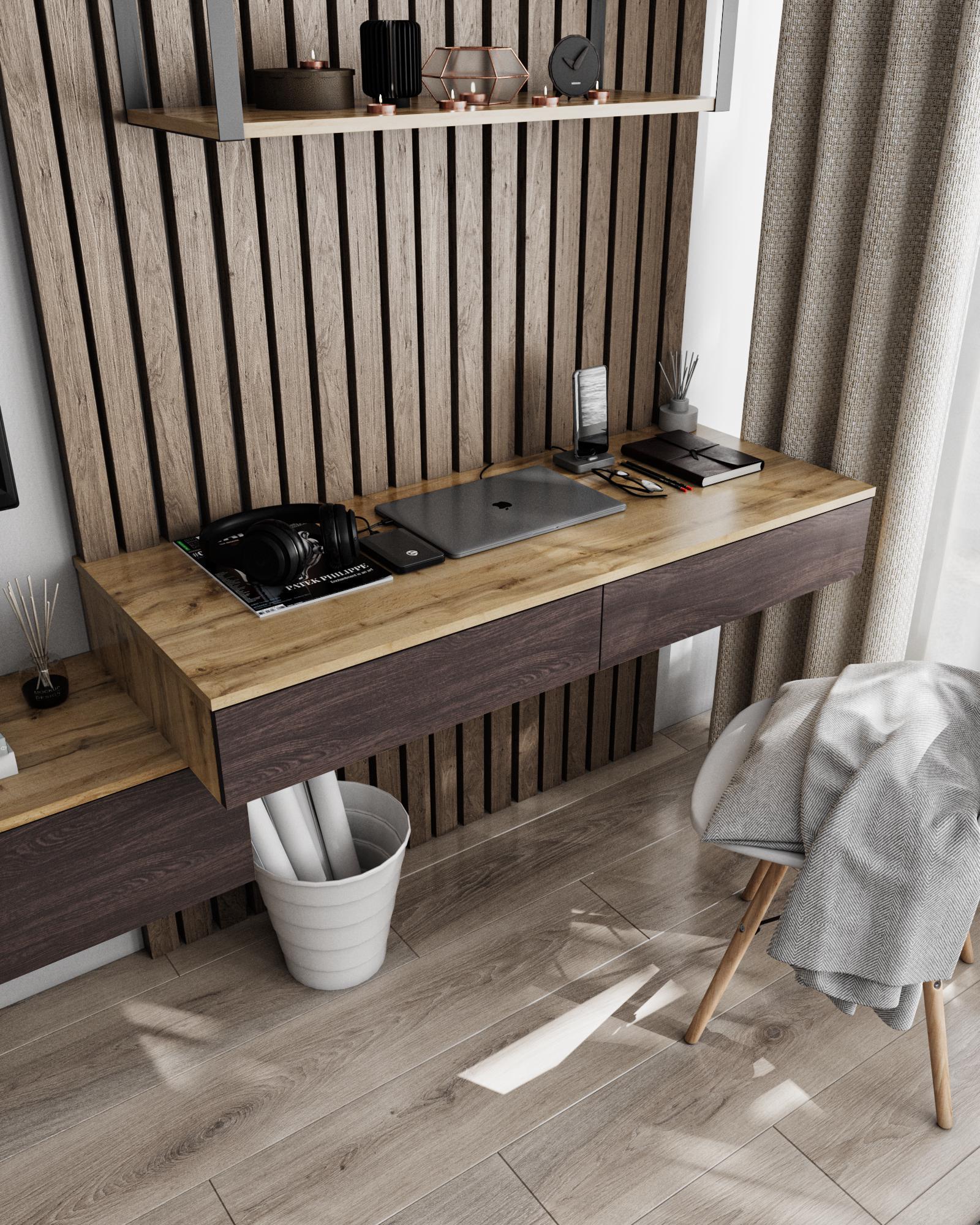 Письмовий стіл підвісний Moreli FТ-222 1200х160х500 мм Аппалачі/Венге темний