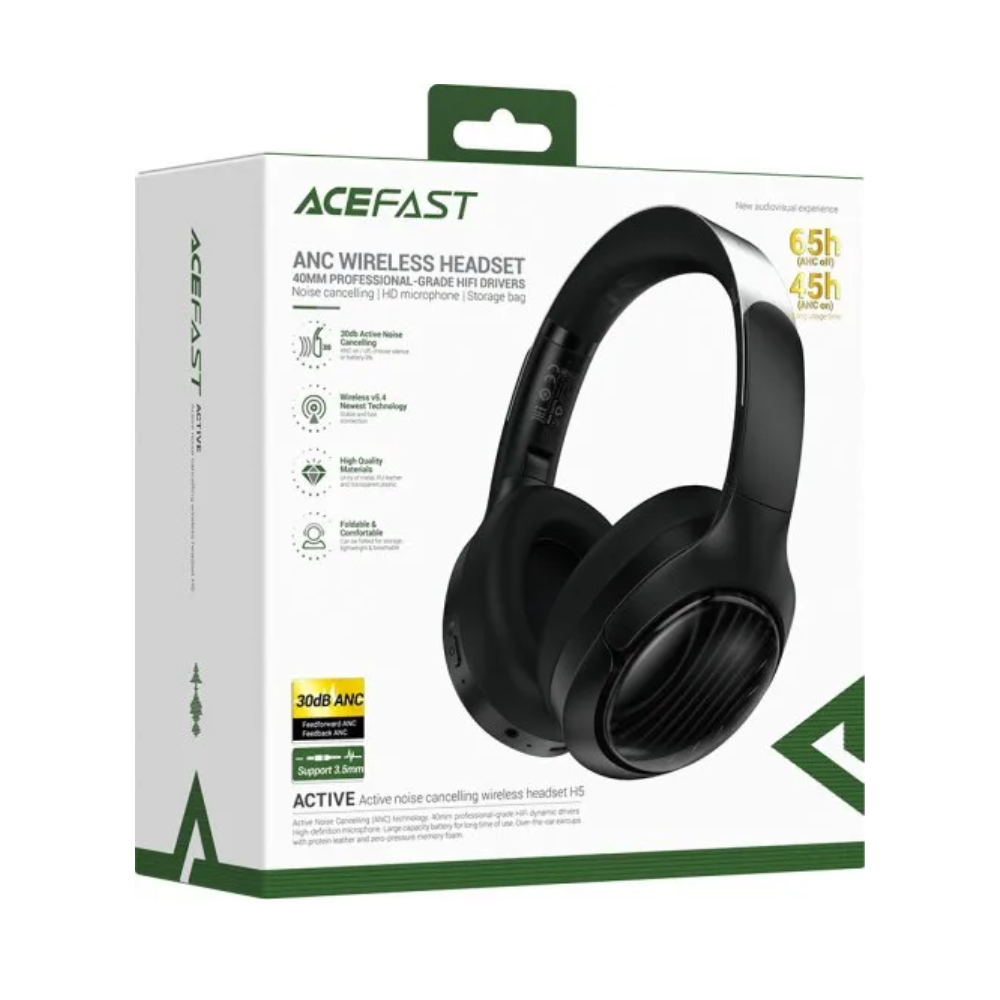 Наушники беспроводные накладные Bluetooth с активным шумоподавлением и микрофоном (ACEFAST H5) - фото 9 Наушники беспроводные накладные Bluetooth с активным шумоподавлением и микрофоном (ACEFAST H5) - фото 9