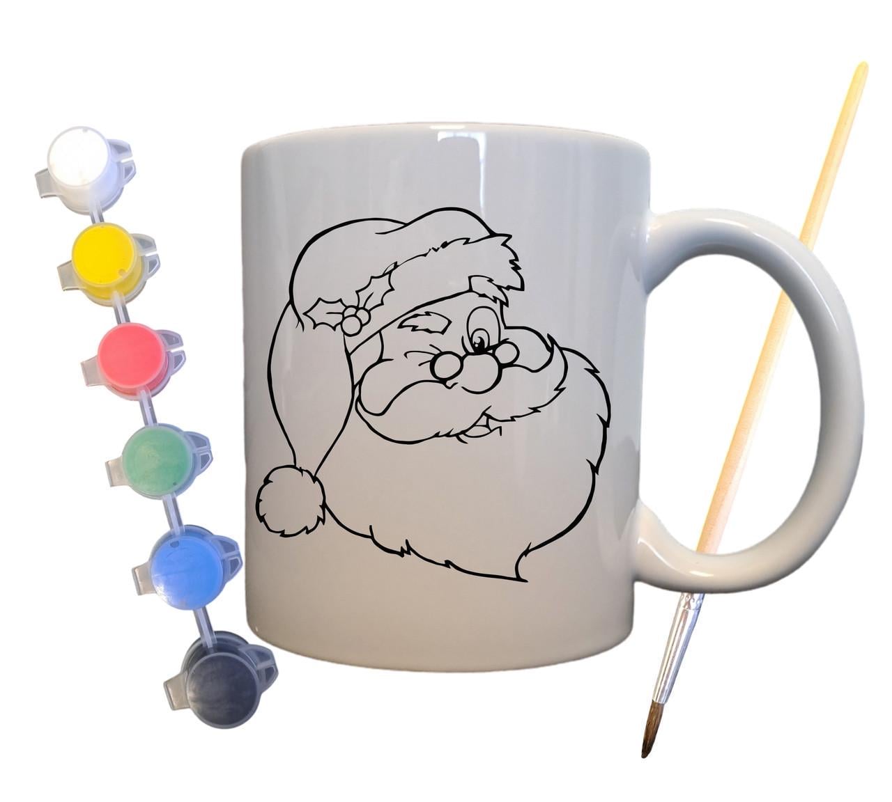 Набор для творчества кружка раскраска Санта и Снеговик 330 мл Белый (КР0060)