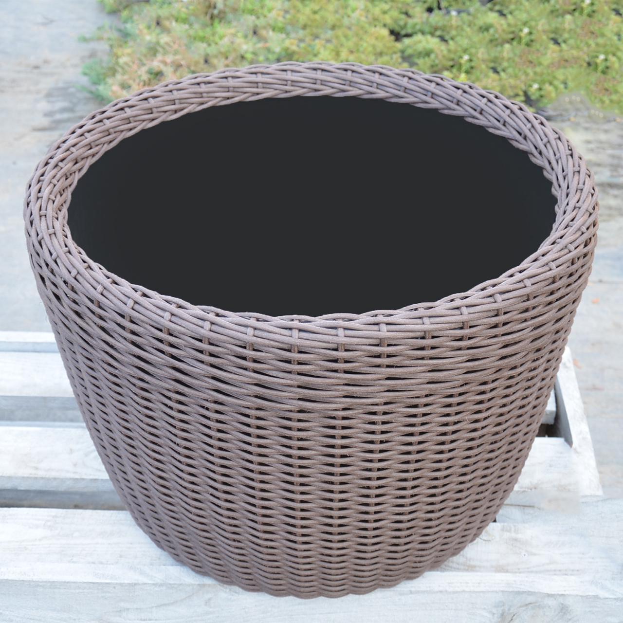 Кашпо велике для рослин та квітів з штучного ротангу/ручної роботи 60 л Чесаний венге - фото 2 Кашпо велике для рослин та квітів з штучного ротангу/ручної роботи 60 л Чесаний венге - фото 2