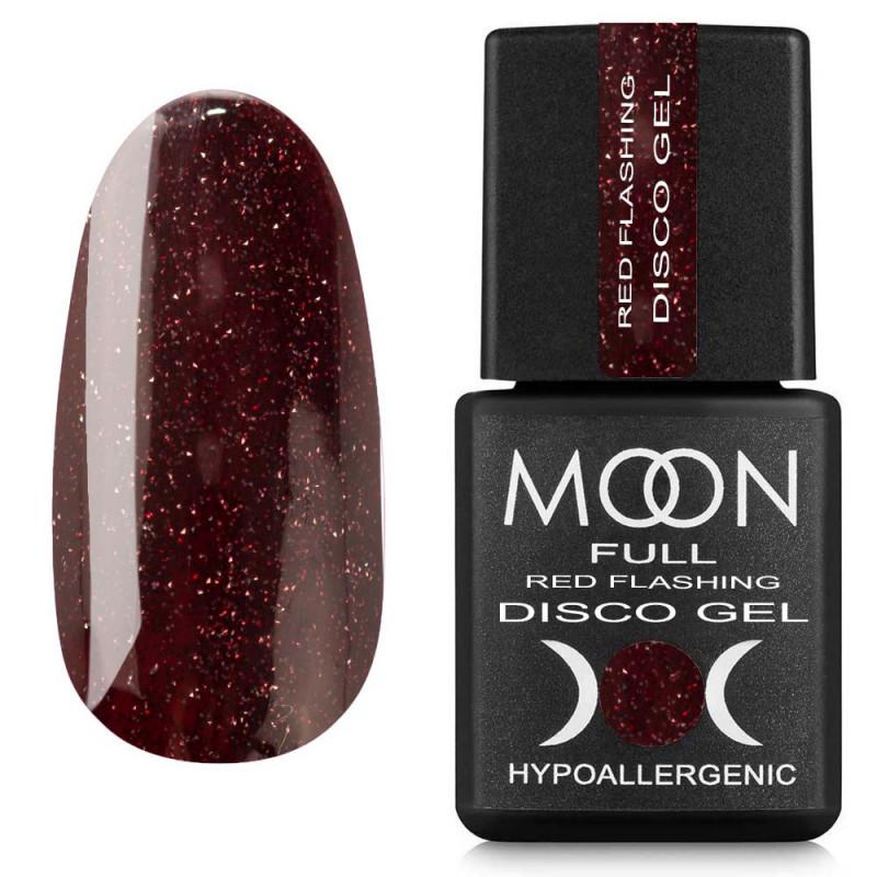 Гель-лак светоотражающий Moon Full Red Flashing Disсo Gel №RF09 8 мл