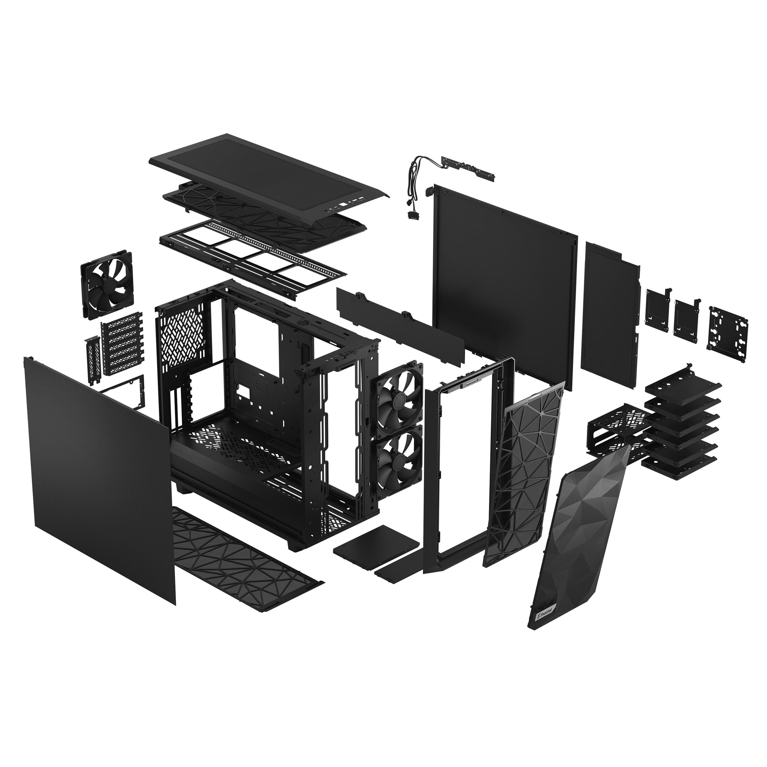 Корпус АТХ Fractal Design Meshify 2 Black Solid без блоку живлення (559516) - фото 4