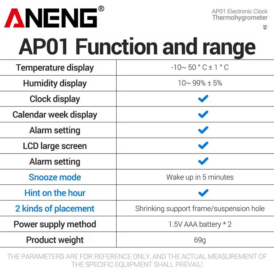 Термогигрометр ANENG AP01 - фото 9
