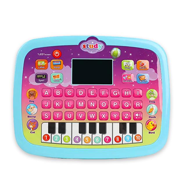 Детский планшет для изучения английского языка Computer развивающий интерактивный музыкальный Голубой