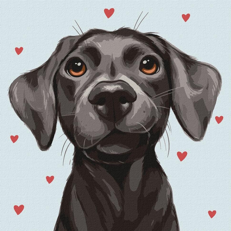 Картина по номерам Идейка Ласковый друг 40х40 см (KHO4332)