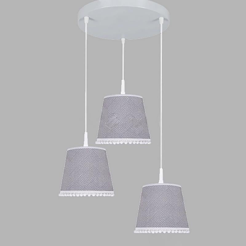 Люстра подвесная Light House NM-14295/3 CR SM на три лампы с абажурами Белый