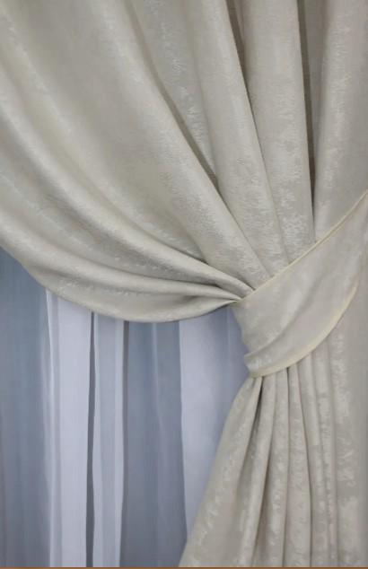 Штори на люверсах SULTAN XO жаккард 1,5х2,5 м 2 шт. Світло-бежевий (1281ш) - фото 6 Штори на люверсах SULTAN XO жаккард 1,5х2,5 м 2 шт. Світло-бежевий (1281ш) - фото 6