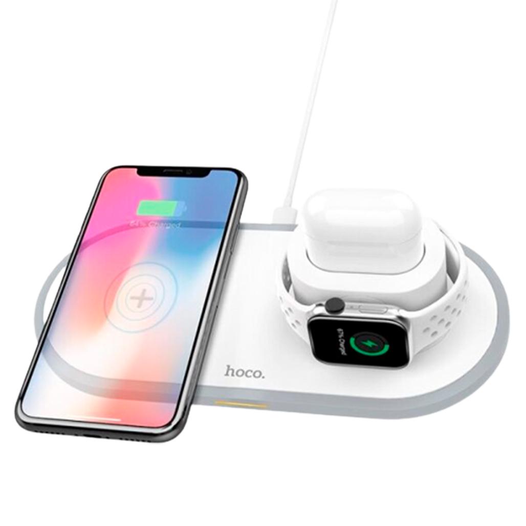 Зарядное устройство беспроводное Hoco Wisdom Wireless Fast Charger CW21 White - фото 2