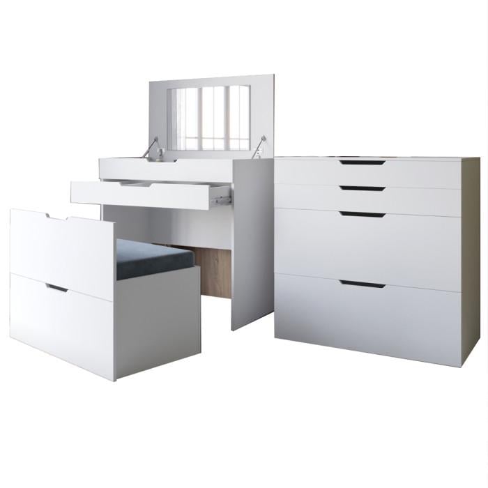 Комод-трюмо с зеркалом 700х450х820 см Азия/Белый - фото 1