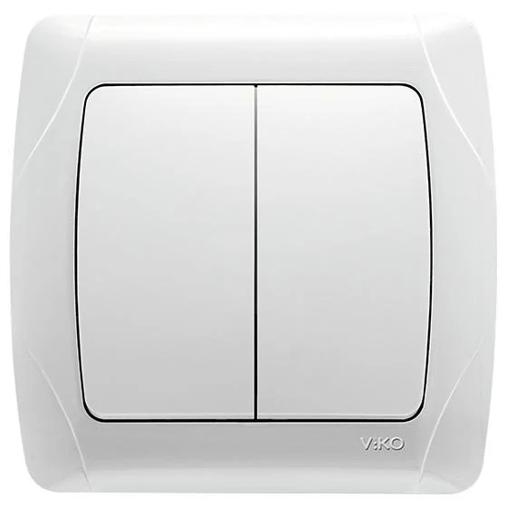Выключатель двухклавишный Viko Carmen Белый (90561002)