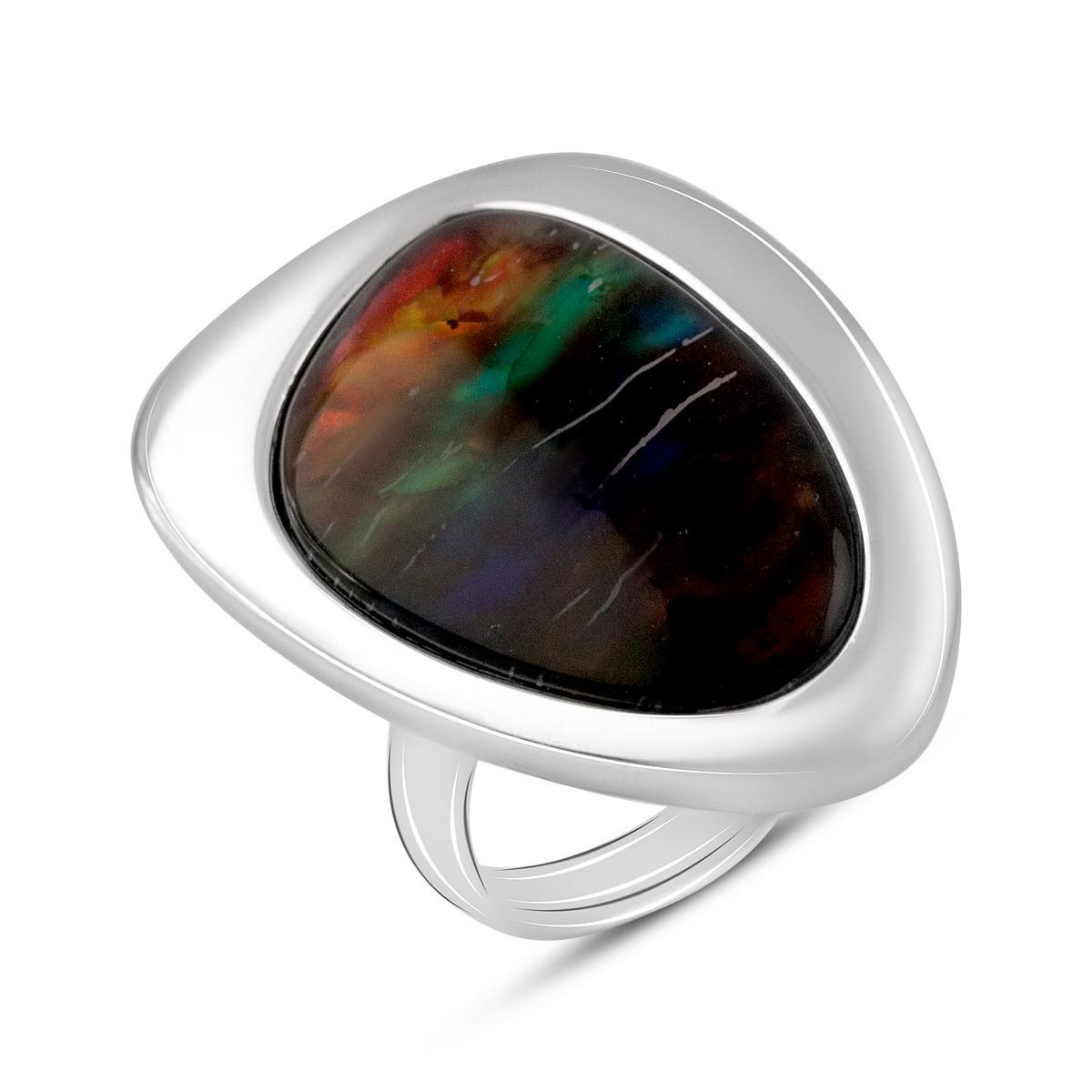 Кольцо серебряное с аммолитом 15,267 ct 8,81 г р. 17 (2125792)