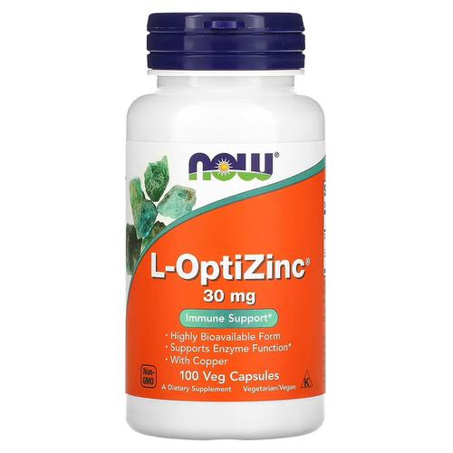 Цинк NOW L-OptiZinc 30 мг 100 veg capsules (NOW-01510)