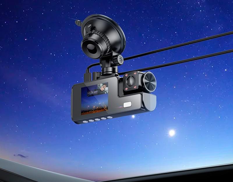 Автомобільний відеореєстратор Hoco DI60 145° 480p/720p 30FPS з передньою/салонною/задньою камерою Black (0610b3ee) - фото 5 Автомобільний відеореєстратор Hoco DI60 145° 480p/720p 30FPS з передньою/салонною/задньою камерою Black (0610b3ee) - фото 5