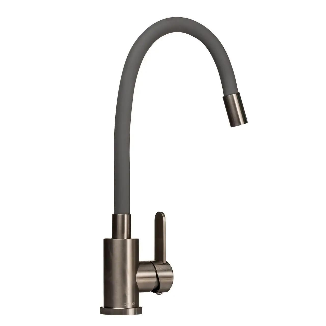 Смеситель для кухни Globus Lux SUS2-203SG на гайке Серый (mega1134)