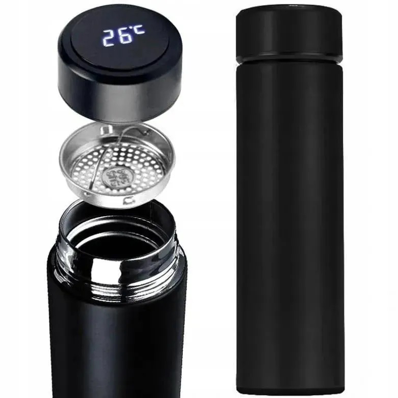 Термос UNIQUE UN-1006 с датчиком температуры 500 мл Черный - фото 6