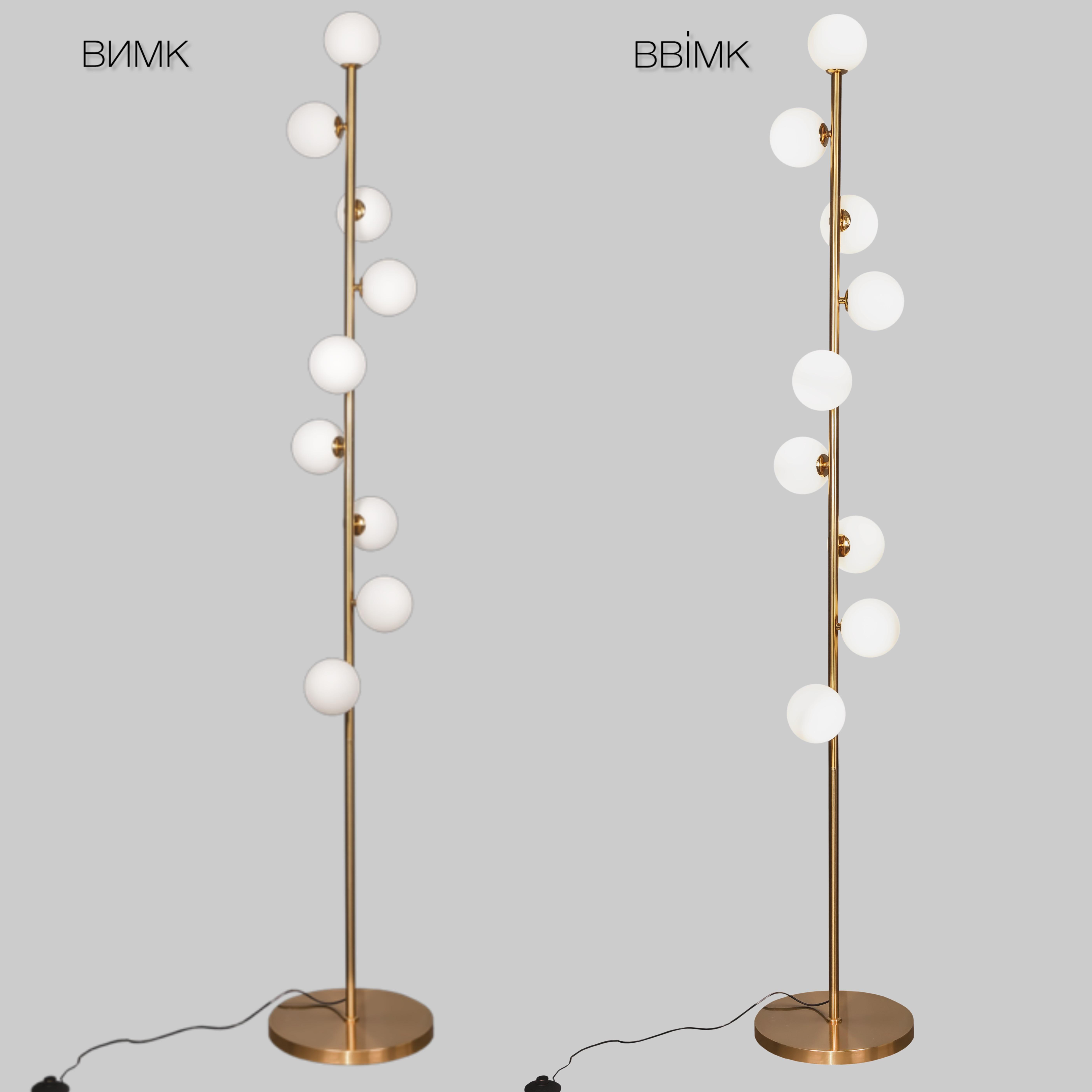 Торшер з білими плафонами по колу на 9 ламп Бронзовий (52-9834-9 BRONZE) - фото 2 Торшер з білими плафонами по колу на 9 ламп Бронзовий (52-9834-9 BRONZE) - фото 2