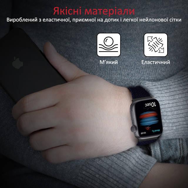 Нейлоновый ремешок Promate Fusion-40L для Apple Watch 38-40 мм 1/2/3/4/5/6/7/SE Charcoal - фото 3