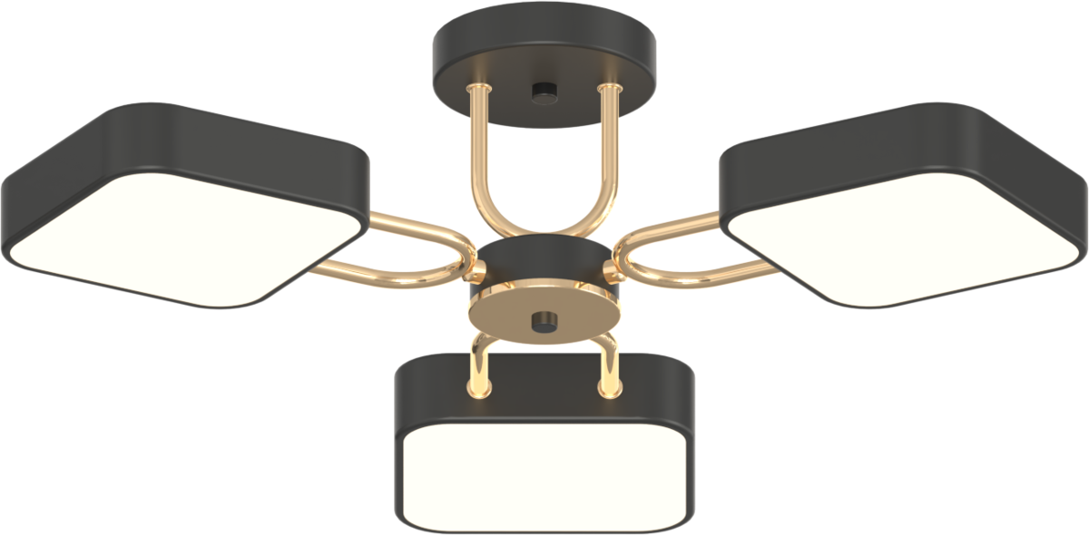 Люстра светодиодная потолочная Light House SRS-20320-3 Черный/Золотой