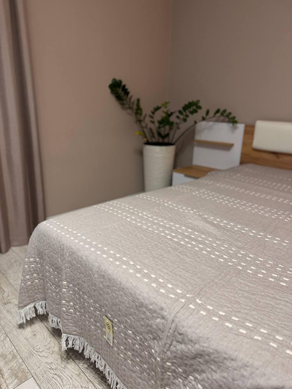 Плед хлопковый евро 200х230 Бежевый (Д-muslin-2025-005-01) - фото 2 Плед хлопковый евро 200х230 Бежевый (Д-muslin-2025-005-01) - фото 2