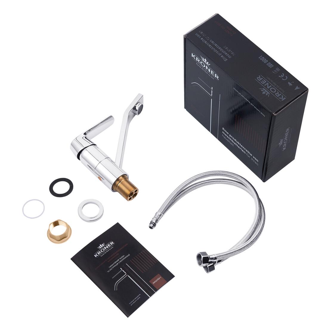 Смеситель для раковины с поворотным изливом Kroner KRP Armada C011 Хром (CV024310) - фото 8