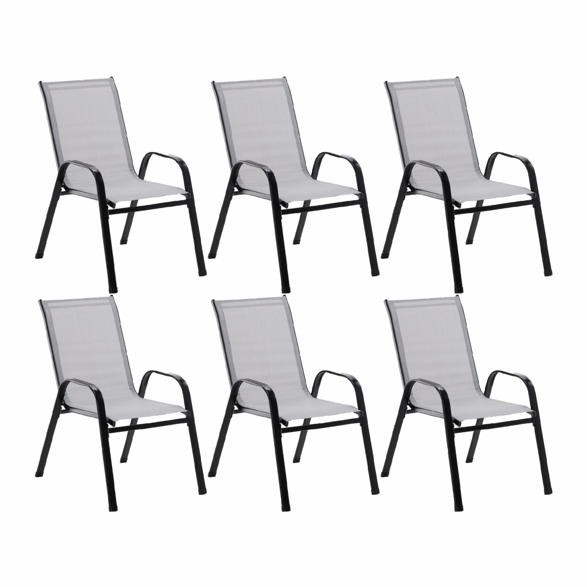 Комплект кресел садовых Lion текстилен 6 шт. Серый (40180)