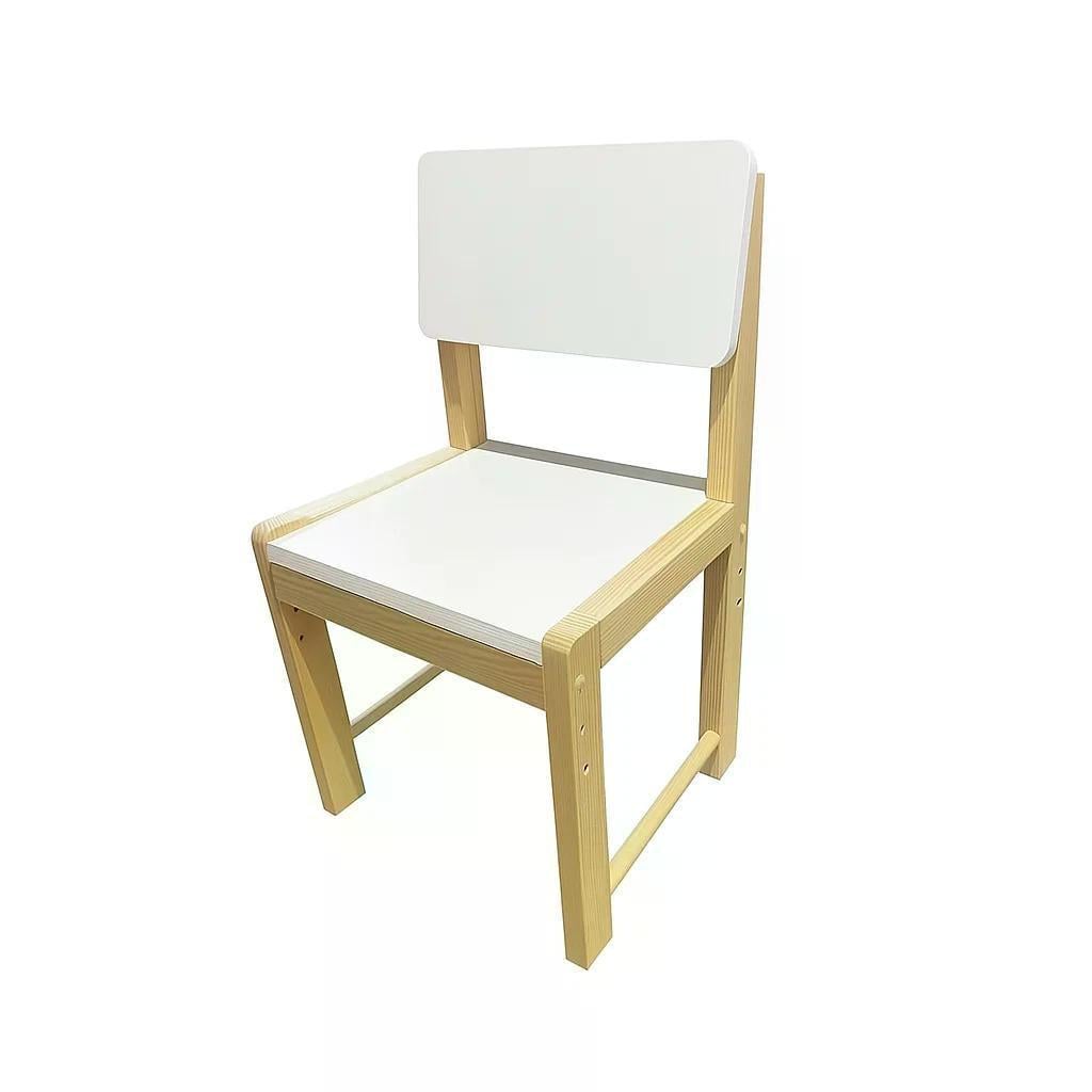 Стул детский деревянный регулируемый в детский сад сосна Белый